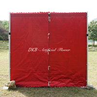 Panneau mural de fleurs artificielles en tissu 3D 8x8, blanc ivoire, pour décoration de mariage, fabriqué par DKB en Chine