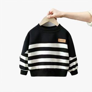 Sweat-shirt rayé pour garçons, nouvelle collection printemps-automne 2026, style élégant, vêtements décontractés pour bébés, haut polo pour enfants printemps-automne - Product Image 4