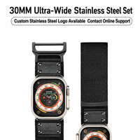 Correa de Reloj de Nailon Resistente con Placa de Identificación FREEDOM de Aleación para Apple Watch 44mm 45mm 46mm 49mm, Uso Táctico al Aire Libre para Hombre
