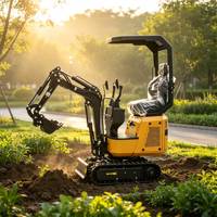 Mini-excavatrice Kubato de 1000 kg avec moteur EPA, chenilles en caoutchouc, engin de construction avec transmission