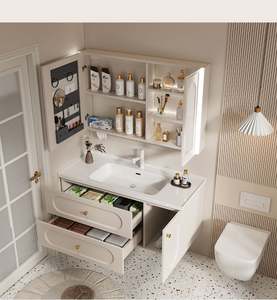 Factory Customized Minimalist <b>Floating</b> LED Bathroom Vanity Set for Home Hotel Apartment, Waterproof & Easy-Clean - Product Image 4