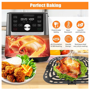 Bandeja <span class=keywords><strong>de</strong></span> Repuesto y Accesorios para <span class=keywords><strong>Freidora</strong></span> <span class=keywords><strong>de</strong></span> <span class=keywords><strong>Aire</strong></span> <span class=keywords><strong>Gourmia</strong></span> GAF685/GAF735 <span class=keywords><strong>de</strong></span> 6 Cuartos (Plato para Asar, Rejilla para Freír) - Apto para Lavavajillas - Product Image 5