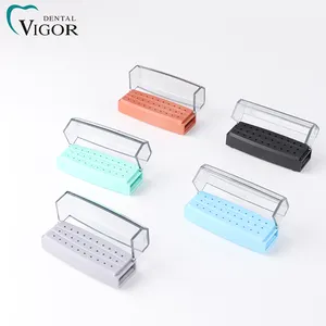 High Quality Colorful 30 Holes Dental Autoclave Sterilizer Box Diamond Burs Holder For Dentists Organize Burs