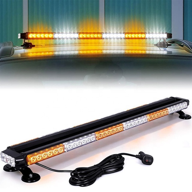 Flashing 78 Leds Vehicle Magnetic Amber White Emergency Led Strobe Bar Lights for Construction Vehicles Tow Trucks Snow Plows
