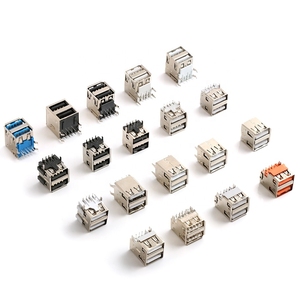 USB Một Nữ ổ cắm kết nối 4 chân góc bên phải nhúng cong Pin loại-một Nữ kết nối - Product Image 5