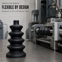 Manchons de protection rétractables en caoutchouc pour arbres de transmission automobiles et engins de construction, remplacement OEM, modèle Elesea Noir