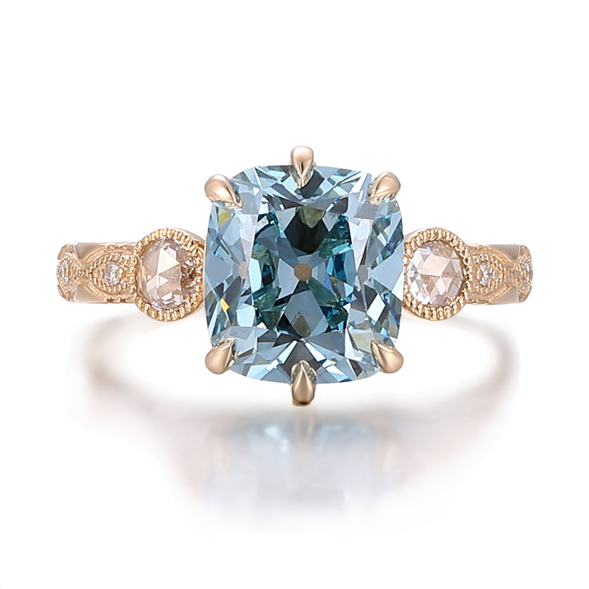 14K solid gold lab diamond ring