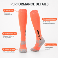 Chaussettes de compression mi-hautes 20-30 mmHg pour hommes et femmes, respirantes, pour la course à pied, le cyclisme, soutien athlétique, logo personnalisé, OEM