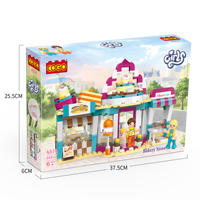 COGO No.4574 Scène de rue Boulangerie 348PCS Jeu de blocs de construction Jouet cadeau pour fille Jeu de blocs de construction en briques