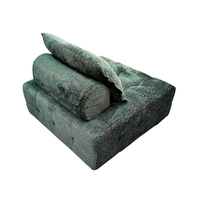 Pouf convertible carré en velours rembourré, avec rembourrage en mousse, repose-pieds moelleux et duveteux avec rangement pour appartement, villa, salon moderne