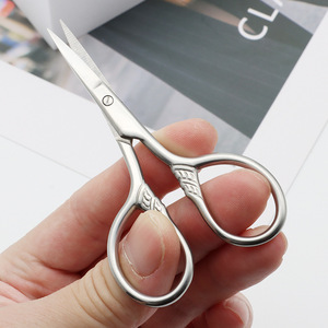 Stainless Steel Hair <b>Scissors</b> Short Handle <b>Beard</b> Cutting Makeup Beauty Trimming Tools - Product Image 2
