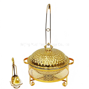 Chauffe-plats commercial suspendu en forme <span class=keywords><strong>de</strong></span> dôme doré pour buffets d'hôtel et plats chauds <span class=keywords><strong>de</strong></span> mariage – Idéal pour mariages et événements d'entreprise <span class=keywords><strong>de</strong></span> luxe - Product Image 4