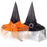 Sombrero de Bruja para Halloween, Gorro Puntiagudo de Mago para Fiesta de Halloween, Navidad, Disfraces, Cosplay, Decoración de Calabazas de Halloween