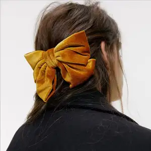 2020 México de moda de las mujeres de terciopelo de seda lazo perla strass cristal horquillas pelo Clips colorido Corea accesorios para el cabello