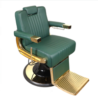 Chaise de barbier hydraulique brun or antique pour homme avec siège confortable et cadre en aluminium pour salon de coiffure