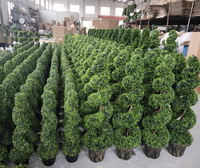 Arbres artificiels en buis en spirale, fausses boules d'herbe, arbres en spirale en pot pour la décoration intérieure et extérieure