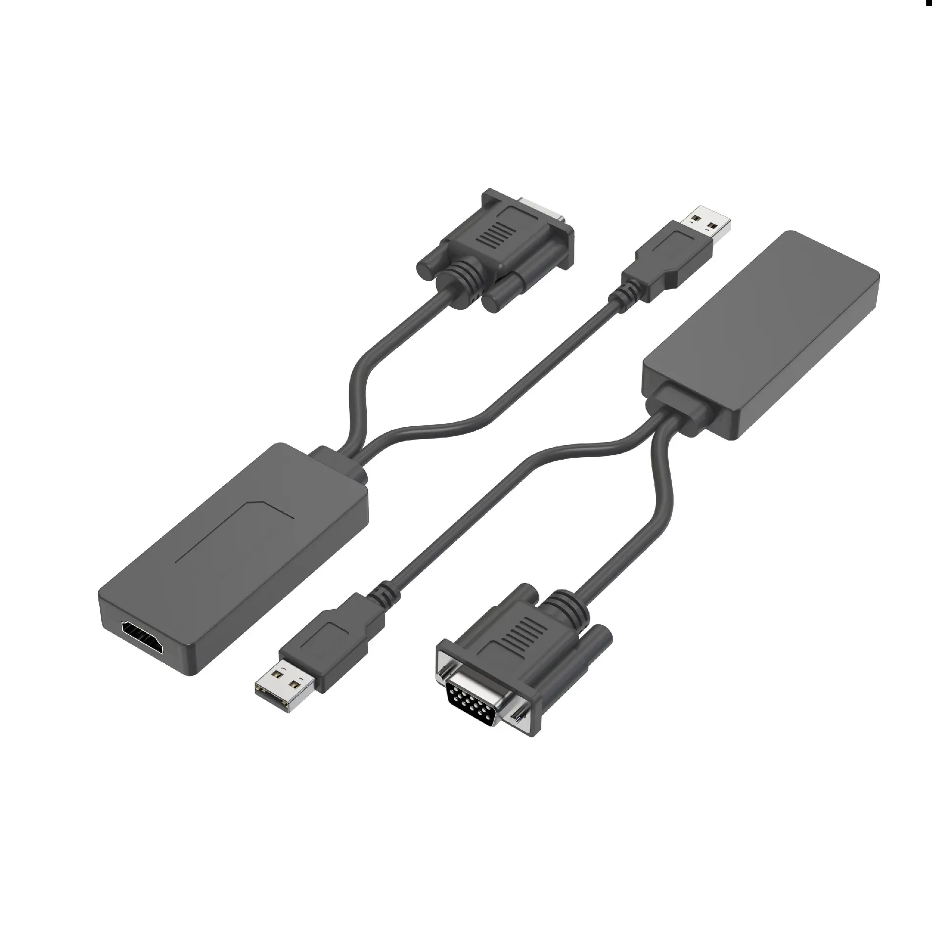 Nhà Máy Bán Hàng Trực Tiếp Hot Bán VGA Và USB Để HDTV Chuyển Đổi Đôi Nối Cáp Adapter Đen PVC Tùy Chỉnh Polybag 1080P