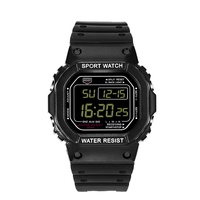 Jam Tangan Sport Digital Pria Tahan Air OEM, Jam Tangan LED Sport Bahan Karet Fitur Fashion Digital