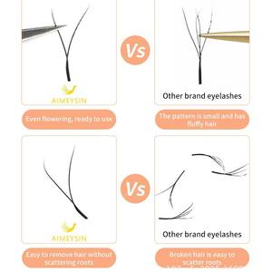 Cils YY faits à la main, greffés à la racine, ultra doux, à floraison automatique pour un effet courbé, beauté 6D, salon de beauté - Product Image 4