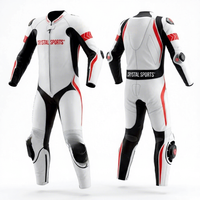 Combinaison de course moto pour homme à manches longues, imprimée, personnalisable, en cuir blanc, noir, rouge, respirante, pour toutes les saisons