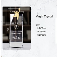Logo personnalisé gravé trophée de cristal trophée de verre et récompenses pour la NBA Souvenirs Design de mode moderne trophée de la coupe de cristal