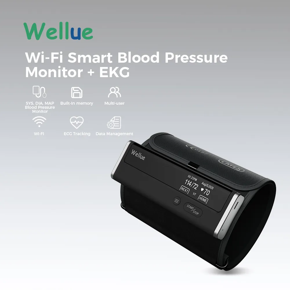 Viatom BP2 Monitor Tekanan Darah, Tensimeter Digital Lengan Atas Otomatis Analisis AI Bluetooth WIFI ECG EKG EKG Jantung Monitor Tekanan Darah