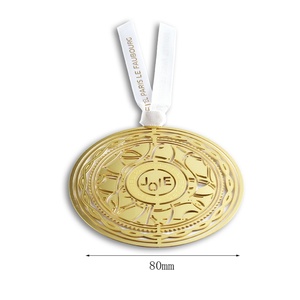 Holiday Promotion Gift Complex Gear Design Metal <b>Bookmark</b> with White Ribbon - Product Image 2