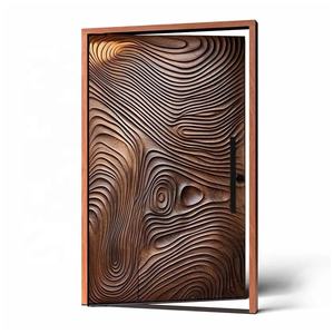 Luxury Modern Customized 3D Building Relief Extra Large Solid Wood Security Carving Exterior Front Entry <strong>Door</strong> for Villa - Product Image 5
