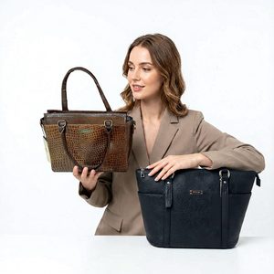 Sac fourre-tout en cuir véritable à imprimé uni avec bandoulière, ouverture supérieure, sacs à main en cuir décontractés pour un usage quotidien, pour filles et femmes - Product Image 1