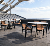 Tables et chaises de qualité commerciale pour café, mobilier de restaurant durable pour terrasse de café, bar