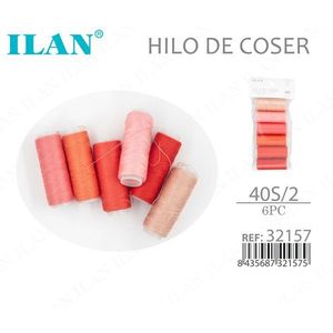 Filo da cucito Ilan 40S/2 6 pezzi colori assortiti per artigianato e cucito - Product Image 1