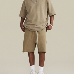 T-shirt pour homme en coton de haute qualité, à col rond, à manches courtes, avec logo personnalisé, bord brut, écologique, vente en gros - Product Image 2