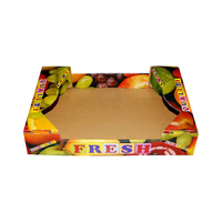 Stapelbare golfkartonnen verpakking voor fruit en groenten, geschikt voor verse producten en winkelpresentatie