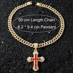New Hot Selling Hiphop Style Alloy <b>Cross</b> Pendant Necklace Cool Personalized Men's Charm Necklace Fashion Jewelry Wholesale - Product Image 5