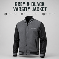 Blouson Bomber Homme Personnalisé en Mélange de Laine, Fermeture Éclair Intégrale, Col et Poignets Côtelés, Style Baseball, Molleton Melton, Décontracté, Streetwear, Patch