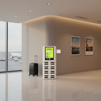 Borne de recharge portable partagée à 16 emplacements avec écran tactile 10,1 pouces, certifiée CE/FCC, ultra-mince, distributeur automatique de chargeurs en libre-service