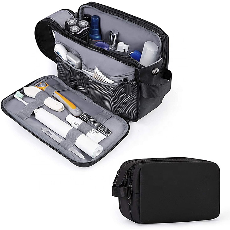 Sac de toilette pour hommes, sac de toilette pour hommes, Kit de rasage Dopp de voyage, sac à cosmétiques en tissu Oxford imperméable, organisateur de voyage pour accessoires