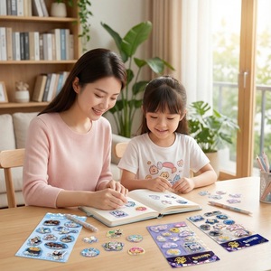 สติกเกอร์ 3 มิติ แจ็คแอนด์ซันนี่ สำหรับเด็กผู้หญิง ตกแต่งด้วย PVC กลิตเตอร์วิบวับ น่ารัก สติกเกอร์กันน้ำ ของขวัญส่งเสริมการขาย รางวัล - Product Image 1