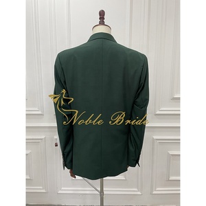 All'ingrosso giacca e giacca da <span class=keywords><strong>uomo</strong></span> <span class=keywords><strong>verde</strong></span> smeraldo gilet di Tweed di alta qualità 3 pezzi monopetto formale da festa - Product Image 3