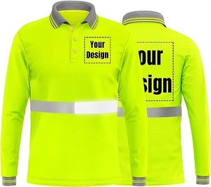 HBC Hi <b>Vis</b> Workwear Construction <b>Shirt</b> Long Sleeve Reflective <b>High</b> Visibility Safety <b>T</b>-<b>Shirt</b> Reflective Stripes <b>High</b> Clothing - Product Image 4