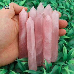 Натуральный Кристалл розовый кварц прозрачный кварцевый точечный башенный палочка для исцеления - Product Image 2