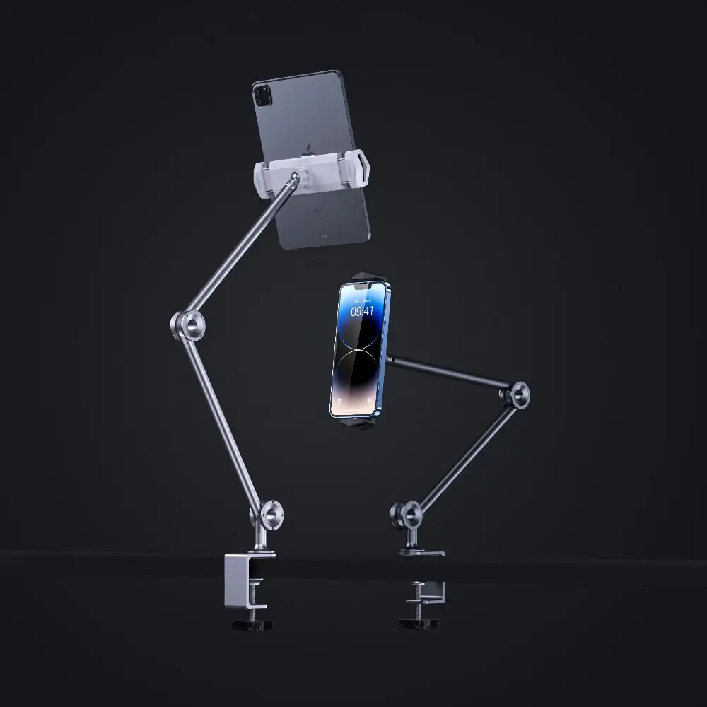 Boneruy Mechanical Arm Lazy Tablet Stand Rotatable Angle Adjustable Desk-clamp Phone Holder For Bed Desk