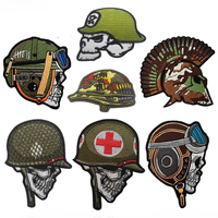 Insignia Táctica de Calavera de Camuflaje Bordada a Máquina para Casco de Piloto, Brazalete Táctico, Insignia Médica con Velcro