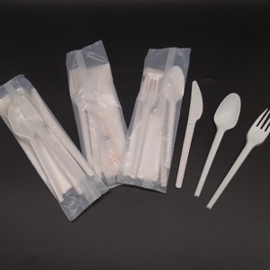 <span class=keywords><strong>2025</strong></span> phổ biến 6.5inch Trắng dùng một lần cpla dao kéo đặt dao muỗng nĩa với khăn ăn - Product Image 6