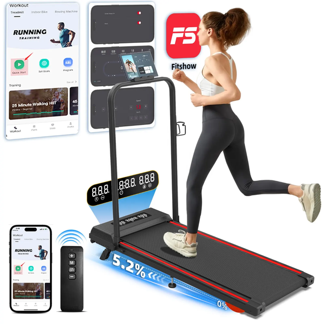 RS Gym Equipment Electric Foldable Treadmill Smart Speaker Folding Portable Walking Pad Mini Desk Treadmill NO Handle With APP