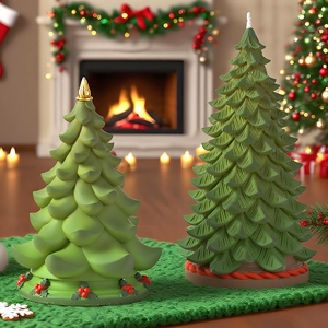 Molde de Silicona para Velas de Árbol de Navidad 3D DM1271, 9 Estilos, Moldes de Resina de Yeso para Aromaterapia, para Decoraciones Navideñas - Product Image 6