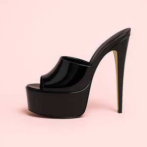 <span class=keywords><strong>Sandali</strong></span> Romani alla Moda con Plateau, <span class=keywords><strong>Tacco</strong></span> a Spillo in <span class=keywords><strong>Pelle</strong></span>, Super Tacchi Alti per Tutte le Stagioni - Product Image 3