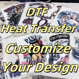 Wholesale Custom Design Retro Trendy Girl <strong>Transfer</strong> <strong>Printing</strong> Vinyl Iron T-Shirts <strong>Heat</strong> <strong>Transfer</strong> DTF Ready Waterproof Washable - Product Image 2