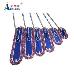 2022 New Cotton Flat Mop With Metal Frame And Clip Lobby Floor Dry And Wet Cleaning Dust Mop