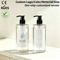Bouteilles en plastique personnalisables de 200 ml, 300 ml, 500 ml pour gel douche, shampoing, après-shampoing, soins personnels, emballage de salle de bain, bouteilles à pompe en plastique